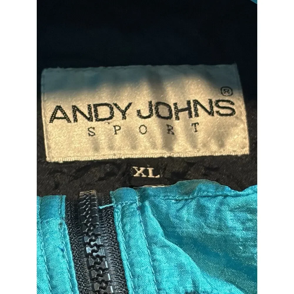 Vintage Andy Johns Sport Size XL 80's Multicolor Windbreaker Jacket